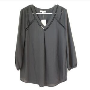 Adiva Blouse Women's Size Medium Navy Brand New